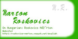 marton roskovics business card